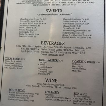 Billy Gene's Restaurant - Menu - New American Near Me - Kerrville, Texas