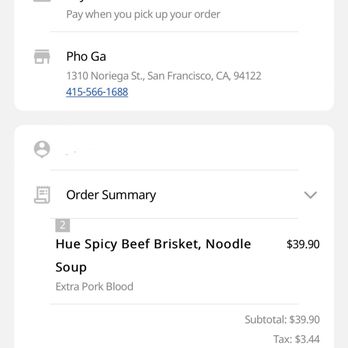 Pho Ga - Receipt - Vietnamese Near Me - San Francisco, California Pho Ga - Receipt - Vietnamese Near Me - San Francisco, California
