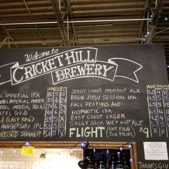 Cricket Hill Brewing - Beer List - Breweries Near Me - Fairfield, New Jersey