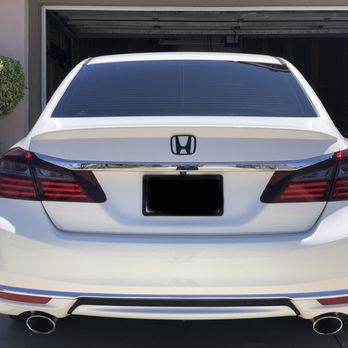 Elevance - Delete the accord and sport Logo, blackout Honda logo, and tint the reverse lights. - Vehicle Wraps Near Me - Cypress, California Elevance - Delete the accord and sport Logo, blackout Honda logo, and tint the reverse lights. - Vehicle Wraps Near Me - Cypress, California