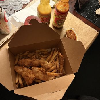The Crack Shack - Chicken tenders with fries, bottled sauces - New American Near Me - San Diego, California The Crack Shack - Chicken tenders with fries, bottled sauces - New American Near Me - San Diego, California