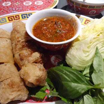 Hot Joy - Fried pork springrolls, thai dip, herbs, iceberg lettuce - Asian Fusion Near Me - San Antonio, Texas