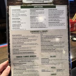 Timbers - Menu, specials not included