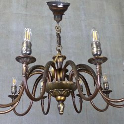 Scott Landon Antiques - Arts & Crafts Brass Chandelier