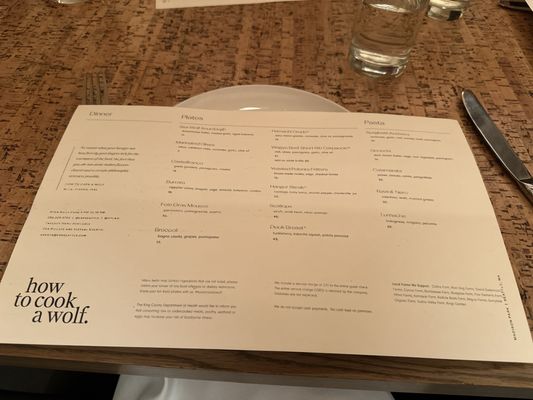 Menu photo 5 How to Cook a Wolf Seattle, WA