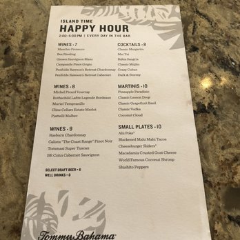 Tommy Bahama - Happy Hour Menu - Seafood Near Me - Kihei, Hawaii