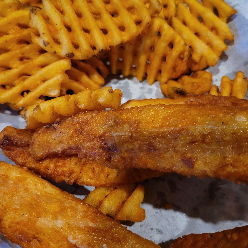 Yesterdays Bar And Grill - Catfish basket. Hot and crispy. Great waffle fries and hushpuppies too. - Pool Halls Near Me - Bryan, Texas