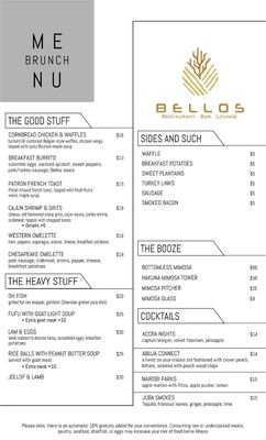 Menu photo 6 Bellos Lounge & Restaurant Richmond, VA Menu photo 6 Bellos Lounge & Restaurant Richmond, VA