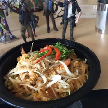 Asian Thai Kitchen - Shrimp Pad Thai. Very nice! (Yes: The Dancing Dead and some Marvel dancers are on my desk) - Food Delivery Services Near Me - Miami, Florida Asian Thai Kitchen - Shrimp Pad Thai. Very nice! (Yes: The Dancing Dead and some Marvel dancers are on my desk) - Food Delivery Services Near Me - Miami, Florida