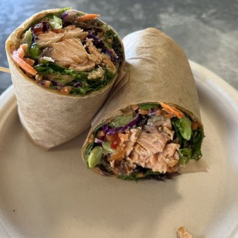Green Tomato Grill - Thai Wrap with salmon - New American Near Me - Orange, California Green Tomato Grill - Thai Wrap with salmon - New American Near Me - Orange, California