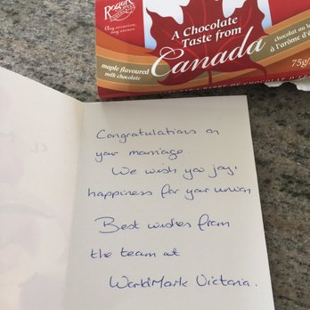 WorldMark Victoria - Very sweet card from the lovely staff :) - Resorts Near Me - Victoria, British Columbia WorldMark Victoria - Very sweet card from the lovely staff :) - Resorts Near Me - Victoria, British Columbia