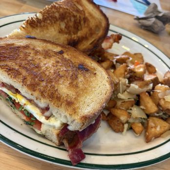 Mama's Comfort Food & Cocktails - Grilled Sourdough Breakfast Melt - New American Near Me - Huntington Beach, California Mama's Comfort Food & Cocktails - Grilled Sourdough Breakfast Melt - New American Near Me - Huntington Beach, California