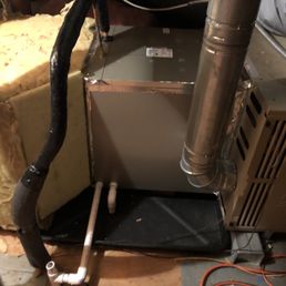 New coil with plastic drain pan and pipe New coil with plastic drain pan and pipe