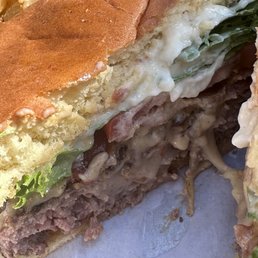 Gouda burger with the internal Gouda oozing out YUM Gouda burger with the internal Gouda oozing out YUM
