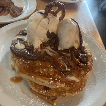 Brownstone Pancake Factory - Salted Caramel Pretzel Pancakes Hickory Smoked Bacon - Breakfast & Brunch Near Me - Edgewater, New Jersey Brownstone Pancake Factory - Salted Caramel Pretzel Pancakes Hickory Smoked Bacon - Breakfast & Brunch Near Me - Edgewater, New Jersey