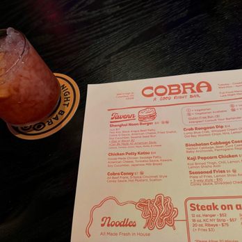 Cobra - Curated Cocktails  (Down and Dirty Negroni) *** also recommend trying their: Above Ground Pool ! - Taiwanese Near Me - Columbus, Ohio