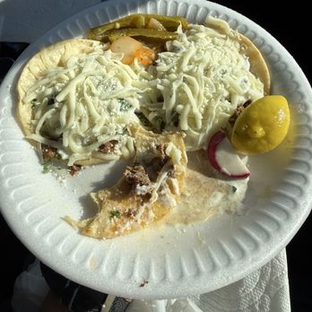 Taqueria Las Palmas - Assad tacos with extra cheese and sour cream - Food Trucks Near Me - Modesto, California Taqueria Las Palmas - Assad tacos with extra cheese and sour cream - Food Trucks Near Me - Modesto, California