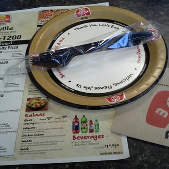 Marco's Pizza - Dining indoors, you're given paper plates and plastic utensils. - Pizza Near Me - Cookeville, Tennessee Marco's Pizza - Dining indoors, you're given paper plates and plastic utensils. - Pizza Near Me - Cookeville, Tennessee