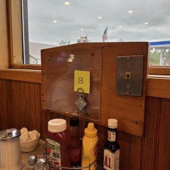Mapleview Family Restaurant - Some of the old fixtures still on the wall, where they had telephones for the truck drivers. - American Near Me - Parish, New York Mapleview Family Restaurant - Some of the old fixtures still on the wall, where they had telephones for the truck drivers. - American Near Me - Parish, New York