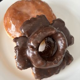 Lemon donut and chocolate donut Lemon donut and chocolate donut