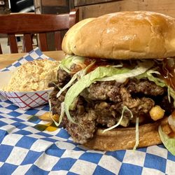 Sandy O's - Holy Smokes Smash with tater salad