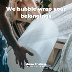 Arrow Trucking - Your belongings deserve the best protection! At Arrow Trucking, we ensure everything is bubble-wrapped with precision.