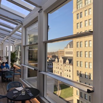 Infinity:  Rooftop Restaurant + Bar - View of courthouse square - Cocktail Bars Near Me - Lexington, Kentucky