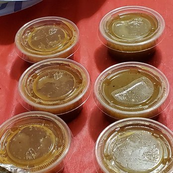 Tacos Los Sabrosos - 3 red salsas filled to the top and 3 verde sauces also filled to the brim - Food Trucks Near Me - Bakersfield, California Tacos Los Sabrosos - 3 red salsas filled to the top and 3 verde sauces also filled to the brim - Food Trucks Near Me - Bakersfield, California