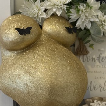 Haylo 3D Imaging - Gold glitter bellycast - Diagnostic Imaging Near Me - Bronx, New York