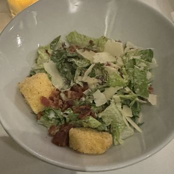 Copley's - Caesar salad with bacon and tempura style pineapple croutons - New American Near Me - Palm Springs, California Copley's - Caesar salad with bacon and tempura style pineapple croutons - New American Near Me - Palm Springs, California