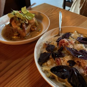 The Lark - Pappardelle & shrimp toast. Meh on both ends. - New American Near Me - Santa Barbara, California