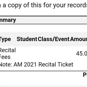 Omni Dance Academy - My proof of record that I was the parent and owner of the card. And the owner wanted to take advantage and charge double for the tickets. - Dance Schools Near Me - Vacaville, California Omni Dance Academy - My proof of record that I was the parent and owner of the card. And the owner wanted to take advantage and charge double for the tickets. - Dance Schools Near Me - Vacaville, California