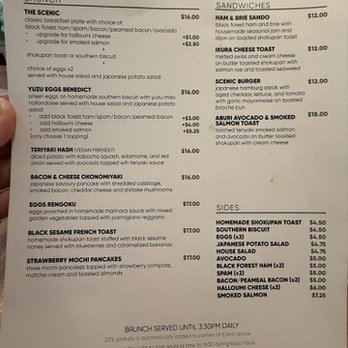 SCENIC Coffee + Brunch - food menu - Breakfast & Brunch Near Me - Toronto, Ontario