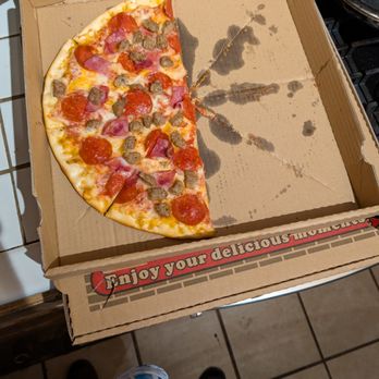 Liberty Pizza - Box size comparison half of a medium meat lovers. - Pizza Near Me - San Bernardino, California Liberty Pizza - Box size comparison half of a medium meat lovers. - Pizza Near Me - San Bernardino, California