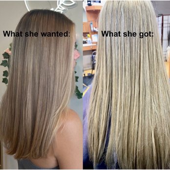 Allure Hair Salon - Her hair inspo photo vs. what she got - Hair Salons Near Me - Dublin, California
