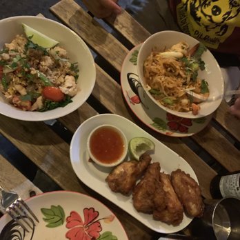 Lung Yai Thai Tapas - Fried Rice with Lump Crab Meat Chicken Wings Pad Thai with Shrimp - Tapas/Small Plates Near Me - Miami, Florida