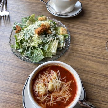 Gemignani's Italian Restaurant - Tomato basil soup with ceaser salad - Italian Near Me - Hancock, Michigan Gemignani's Italian Restaurant - Tomato basil soup with ceaser salad - Italian Near Me - Hancock, Michigan
