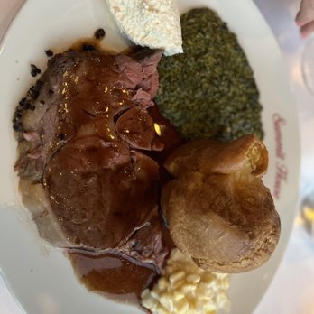 Summit House - Smallest size cottage cut w creamed corn, creamed spinach and Yorkshire pudding - Steakhouses Near Me - Fullerton, California Summit House - Smallest size cottage cut w creamed corn, creamed spinach and Yorkshire pudding - Steakhouses Near Me - Fullerton, California
