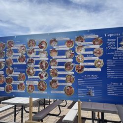 Taqueria Pelayo - Outdoor menu- prices aren't shown but most options seem to be $10-$15.