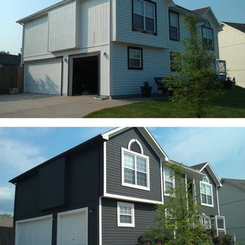College Works Painting - Beautiful before and after of a full exterior home paint transformation. - Painters Near Me - Columbus, Ohio College Works Painting - Beautiful before and after of a full exterior home paint transformation. - Painters Near Me - Columbus, Ohio