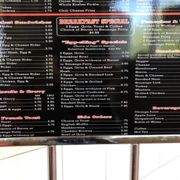 Breakfast menu