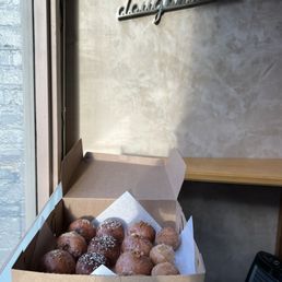 Marocchino Filled Bomba Bananas Foster Filled Bomba Chocolate Hazelnut Filled Bomba