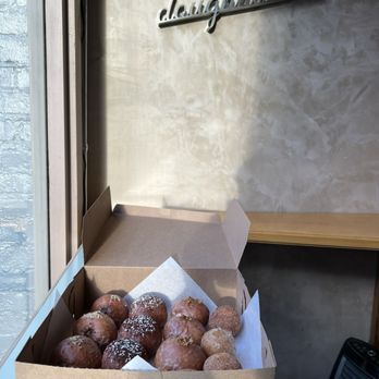 Half and Half Doughnut Co. - Marocchino Filled Bomba Bananas Foster Filled Bomba Chocolate Hazelnut Filled Bomba - Coffee & Tea Near Me - Seattle, Washington
