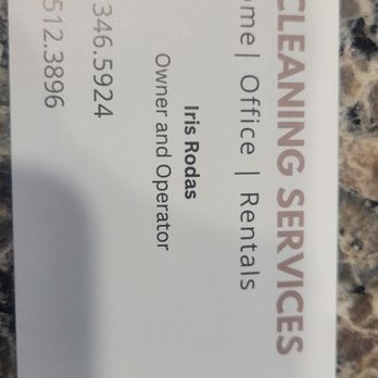 Iris cleaning services - Buisness card left behind - Home Cleaning Near Me Iris cleaning services - Buisness card left behind - Home Cleaning Near Me