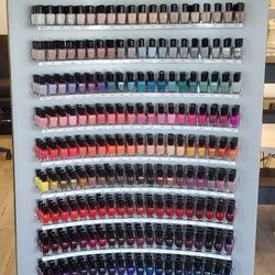 Caleen's Day Spa-Falmouth - Zoya nail polish rack.
10 free polish
No formaldehyde or resins