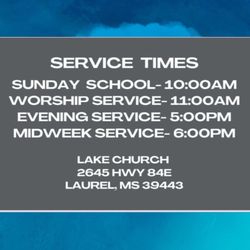 Lake Congregational Methodist Church - Service Times