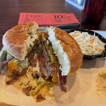 BBQ'd Productions - Great burger for lunch. Corn bread was tasty. Cole slaw standard - New American Near Me - Third Lake, Illinois BBQ'd Productions - Great burger for lunch. Corn bread was tasty. Cole slaw standard - New American Near Me - Third Lake, Illinois