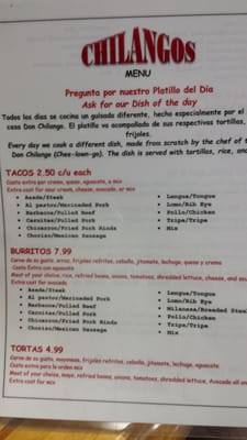 Menu photo 7 Chilangos Indianapolis, IN