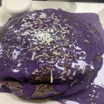 Scramblers Cafe - Ube Coconut Pancakes - Breakfast & Brunch Near Me - Norco, California