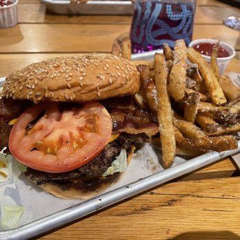 Ferndale Project - Smash burger, add bacon and comes w/fries. - Coffee & Tea Near Me - Ferndale, Michigan Ferndale Project - Smash burger, add bacon and comes w/fries. - Coffee & Tea Near Me - Ferndale, Michigan